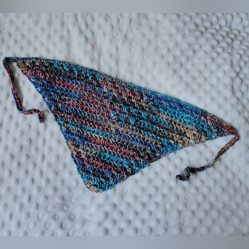 Multicolor Crochet Triangle Scarf
